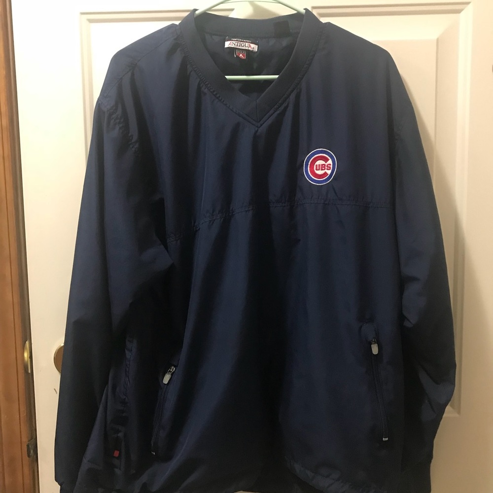 Chicago Cubs Antigua Golf Windbreaker Pullover